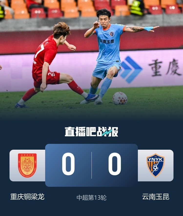 38570人见证西南德比闷平 重庆铜梁龙0-0云端南玉昆